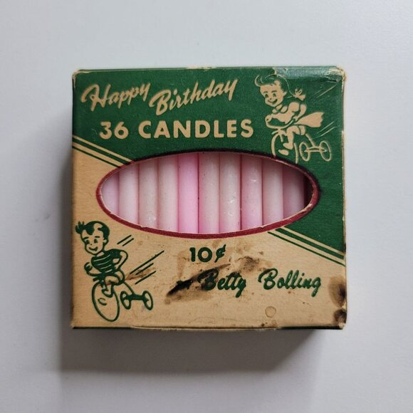 Betty Bolling Birthday Candles Vintage Pink Pack of 36 Candle Craft USA 3 Dozen - Picture 1 of 10